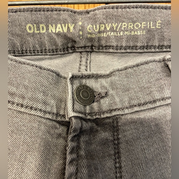 Old Navy Curvy Profile Jeans for Women 10 Regular Gray Mid Rise - Picture 3 of 4